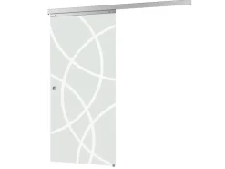 inova Glasschiebetür Kreisförmig Satiniert 755 x 2035 mm Komplettset mit Griffmuschel