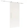 inova Holzschiebetür 900 x 2065 mm Komplettset Weiß mit Offener Laufschiene und Stangengriff