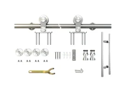 inova Holzschiebetür 900 x 2065 mm Komplettset Weiß mit Offener Laufschiene und Stangengriff