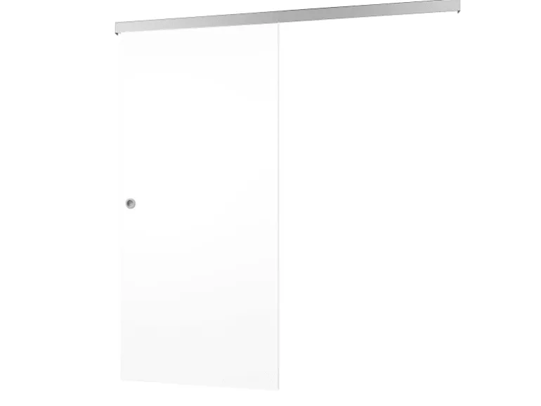 inova Holzschiebetür Weiß 880 x 2035 mm Komplettset mit Griffmuschel