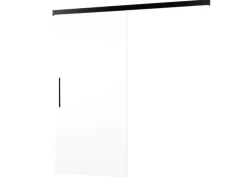 inova Holzschiebetür Weiß 1025 x 2200 mm Komplettset Schwarz mit Griffstab inkl. 2Seitiger Softclose