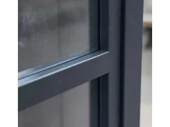 inova Loft Glasschiebetür 880 x 2035 mm 6 Felder Kickplatte Komplettset aus Stahl in Schwarz inkl. 2Seitiger Softclose