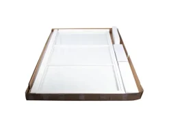 inova Loft Glastür 830 x 2115 mm Klarglas 3 Felder DIN Rechts Komplettset Beschlag in Weiß mit Griffstange und Zarge