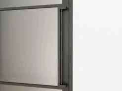 inova Loft Glastür 830 x 2115 mm Satiniert 3 Felder DIN Links Komplettset Beschlag in Schwarz mit Griffstange und Zarge