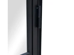 inova Loft Glastür 709 x 1972 mm Satiniert 3 Felder DIN Rechts Komplettset Beschlag in Schwarz mit Griffstange und Zarge