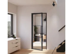 inova Loft Glastür 834 x 1972 mm DIN Links Komplettset mit Beschlag Griffstange und Zarge