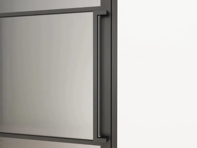 inova Loft Glastür 834 x 1972 mm DIN Links Komplettset mit Beschlag Griffstange und Zarge