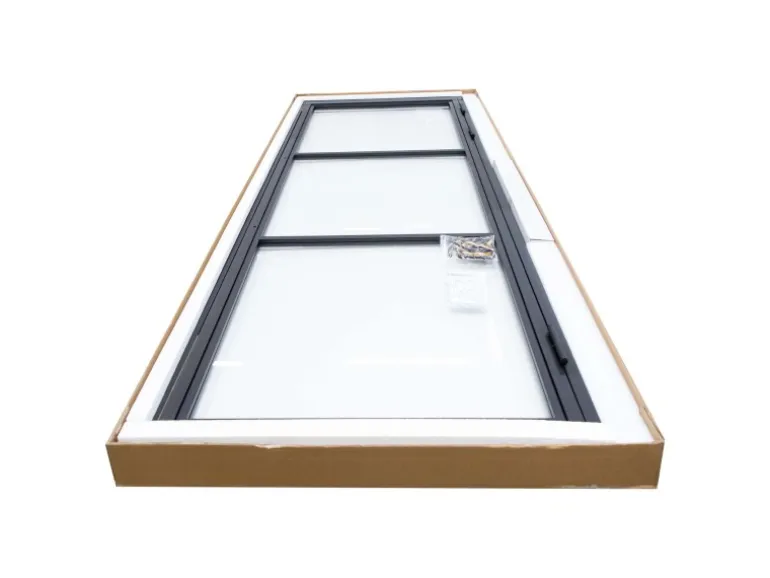 inova Loft Glastür 834 x 1972 mm DIN Links Komplettset mit Beschlag Griffstange und Zarge