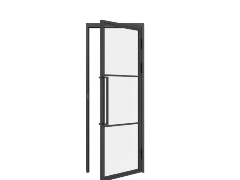 inova Loft Glastür 830 x 2115 mm DIN Rechts Komplettset mit Beschlag Griffstange und Zarge