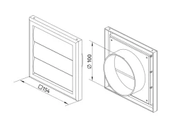 Jalousieklappe System 100 Dunkelgrau