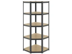 Juskys Eckregal Lagerregal Corner Basic 180 x 70 x 40 cm in Grau