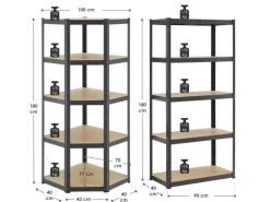 Juskys 3er Regalsystem 1 Corner und 2 Basic Insgesamt 15 Böden mit 2625 kg Tragkraft Grau