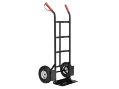 Juskys Sackkarre Basic in Schwarz mit Roten Griffen Klappbar