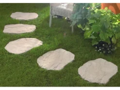 Kann Trittplatte Nativa Natursteinoptik Kalksteinfarben 56 cm x 42 cm x 4 cm