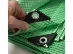 KARAT Abdeckplane Leno Extra Reißfest Wasserdicht mit Ösen 140 g/m² Grün 2 x 3 m