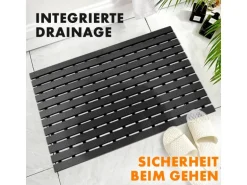 KARAT Antibakterielle Fußmatte mit Drainagefunktion nach Maß Schwarz 43 x 400 cm