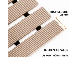 KARAT Antibakterielle Fußmatte mit Drainagefunktion nach Maß Beige 43 x 100 cm