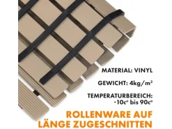 KARAT Antibakterielle Fußmatte mit Drainagefunktion nach Maß Beige 61 x 1000 cm