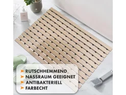 KARAT Antibakterielle Fußmatte mit Drainagefunktion nach Maß Beige 43 x 250 cm