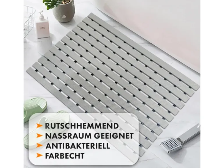 KARAT Antibakterielle Fußmatte mit Drainagefunktion nach Maß Grau 43 x 250 cm