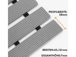 KARAT Antibakterielle Fußmatte mit Drainagefunktion nach Maß Grau 43 x 250 cm