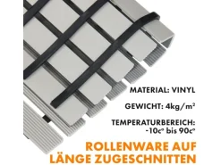 KARAT Antibakterielle Fußmatte mit Drainagefunktion nach Maß Grau 43 x 250 cm