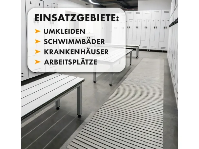 KARAT Antibakterielle Fußmatte mit Drainagefunktion nach Maß Grau 43 x 250 cm