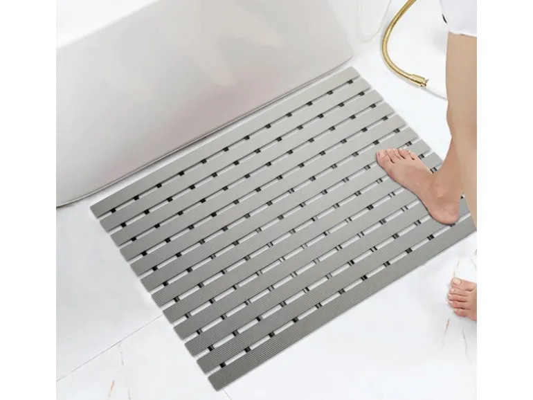 KARAT Antibakterielle Fußmatte mit Drainagefunktion nach Maß Grau 43 x 250 cm