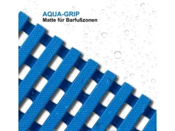 KARAT Antirutschmatte Adria Arbeitsplatzmatte für Nasszonen Witterungsbeständig Blau 120 x 550 cm