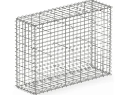 KARAT Gabionenkorb Lenox Steinkorb Zaun Sichtschutz Verzinkt 100 x 90 x 30 cm