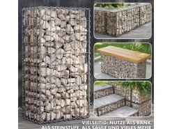 KARAT Gabionenkorb Lenox Steinkorb Zaun Sichtschutz Verzinkt 100 x 30 x 30 cm
