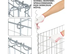 KARAT Gabionenkorb Lenox Steinkorb Zaun Sichtschutz Verzinkt 100 x 30 x 30 cm