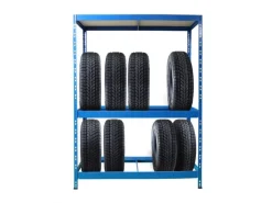 KARAT Reifenregal - Belastbares Kellerregal - 180 x 130 x 50 cm - Blau
