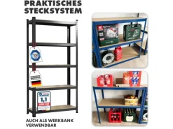 KARAT Schwerlastregal Lakota 2er Set Traglast bis 875 kg Schwarz 200 x 100 x 50 cm