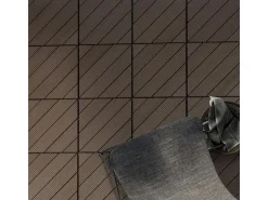 KARAT WPC Klickfliese Classic Wetterbeständige Terrassenfliese Dunkelbraun 30 x 30 cm