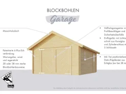Karibu Blockbohlengarage 38 mm 372 cm x 522 cm x 309 cm