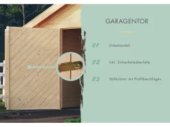 Karibu Blockbohlengarage 38 mm 372 cm x 522 cm x 309 cm