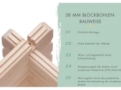 Karibu Blockbohlengarage 38 mm 372 cm x 522 cm x 309 cm