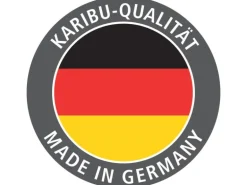 Karibu Sauna Stina inkl. Ofen 9 kW mit integr. Steuerung, Dachkranz, Tür Graphit