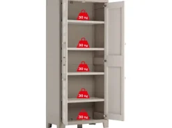 KIS Kunststoffschrank Gulliver Sandbeige 80 x 44 x 182 cm 4 Böden