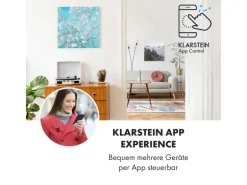 Klarstein Wonderwall Air Art Smart Infrarotheizung 60x60 cm 350 W Wandinstallation App-Steuerung Motiv Mandelblüten Weiß