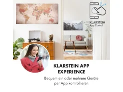 Klarstein Wonderwall Air Art Smart Infrarotheizung 120x60 cm 700 W Wandinstallation App-Steuerung Motiv Weltkarte Weiß
