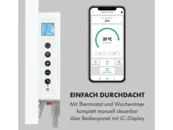 Klarstein Wonderwall Air Art Smart Infrarotheizung 120x60 cm 700 W Wandinstallation App-Steuerung Motiv Weltkarte Weiß