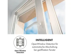 Klarstein Wonderwall Air Art Smart Infrarotheizung 80x60 cm 500 W Wandmontage App-Steuerung Motiv Welle Weiß