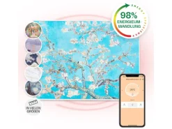 Klarstein Wonderwall Air Art Smart Infrarotheizung 80x60 cm 500 W Wandmontage App-Steuerung Motiv Blüten Weiß