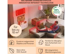 Klarstein Wonderwall Air Art Smart Infrarotheizung 80x60 cm 500 W Wandmontage App-Steuerung Motiv Sonnenaufgang Weiß