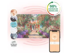 Klarstein Wonderwall Air Art Smart Infrarotheizung 120x60 cm 700 W Wandinstallation App-Steuerung Motiv Gartenweg Weiß