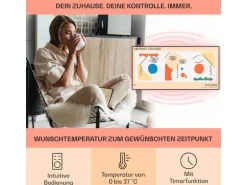 Klarstein Wonderwall Air Art Smart Infrarotheizung 60x120 cm 700 W Wandinstallation App-Steuerung Motiv Abstrakt Schwarz