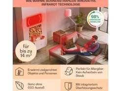 Klarstein Wonderwall Air Art Smart Infrarotheizung 60x120 cm 700 W Wandinstallation App-Steuerung Motiv Abstrakt Schwarz