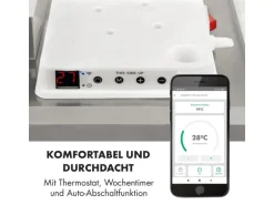 Klarstein Wonderwall Smart Infrarotheizung 100x30 cm Smart-Steuerung App Wandmontage LED-Display 1200 W Wochentimer IP24 Weiß